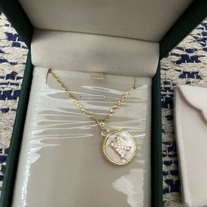 New in box- Yukadi brand necklace, gold chain with “K” letter